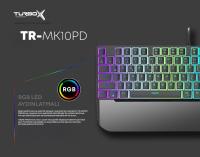 TURBOX TR-MK10PD USB KABLOLU SİYAH RGB MAKRO PUDDİNG TUŞ BİLEK DESTEKLİ GAMİNG KLAVYE